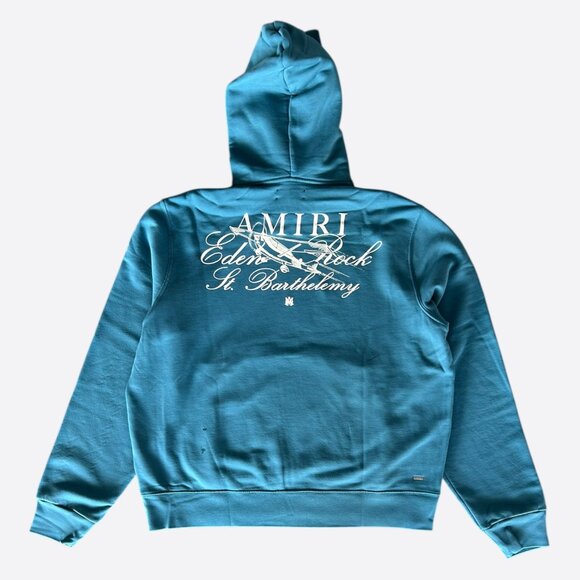 Amiri Eden Rock Blue & White St. Barthelemy Hoodie - Picture 2 of 4